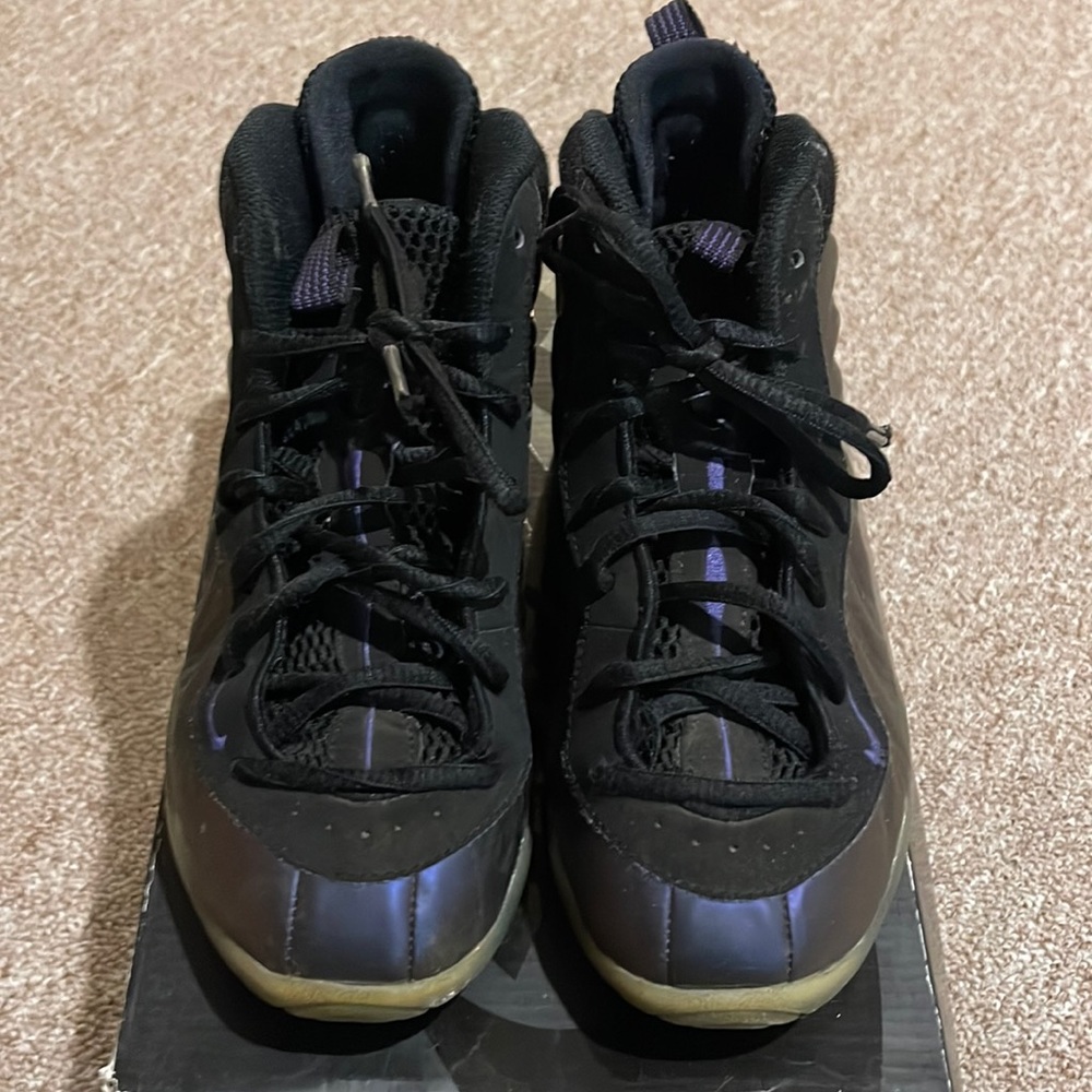 Nike Little Posite One Purple Iridescent High Top Shoes